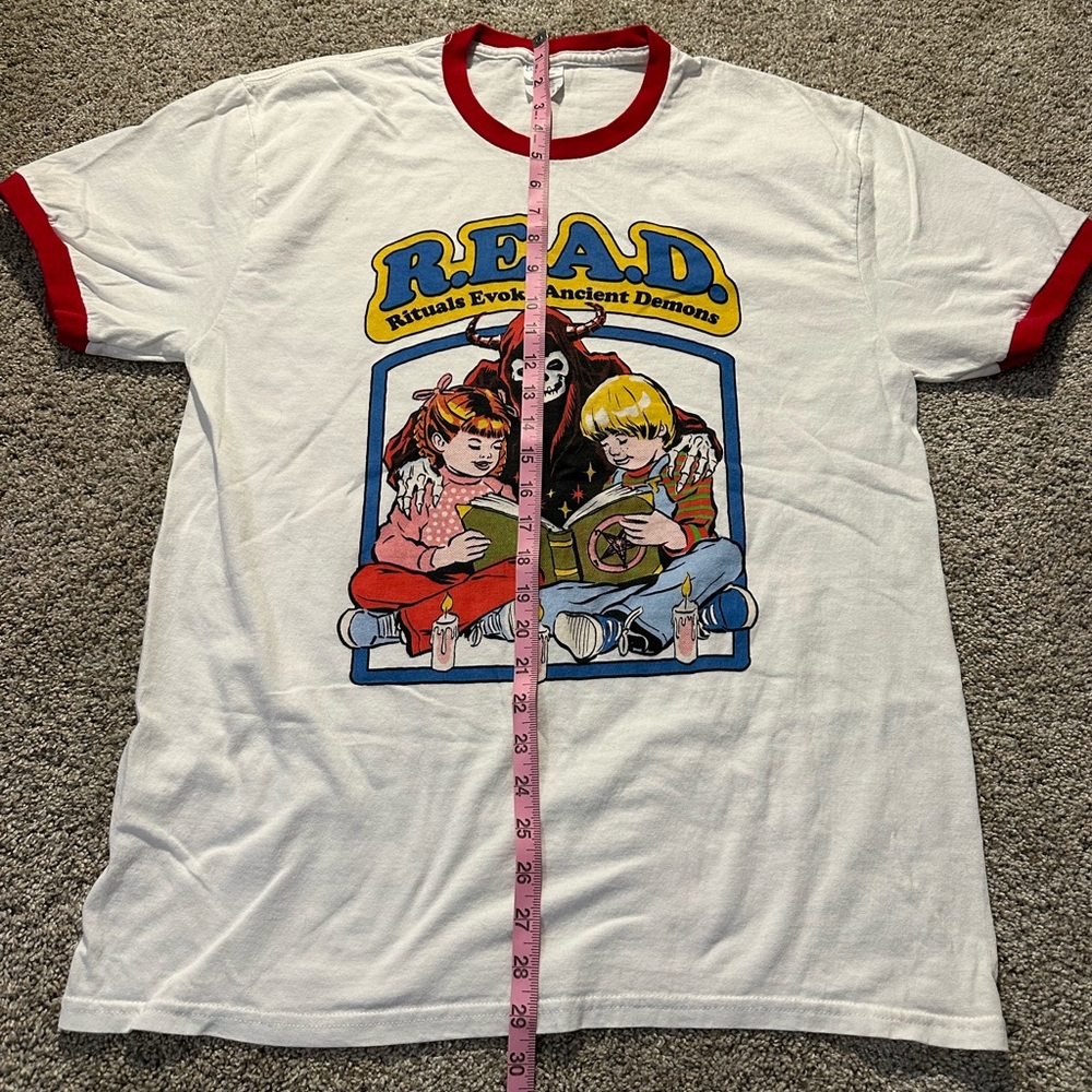 Steven Rhodes R.E.A.D. White Ringer T-Shirt - Picture 7 of 7